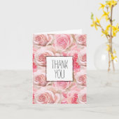 Romantische Rozen Bloemen Dank u Kaart (Gele Bloem)