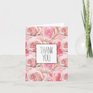 Romantische Rozen Bloemen Dank u Kaart
