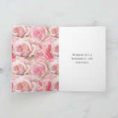 Romantische Rozen Bloemen Huwelijk Kaart (Binnen)