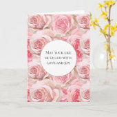 Romantische Rozen Bloemen Huwelijk Kaart (Gele Bloem)