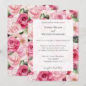 Romantische Rozen Bloemen Huwelijk Kaart (Voorkant / Achterkant)