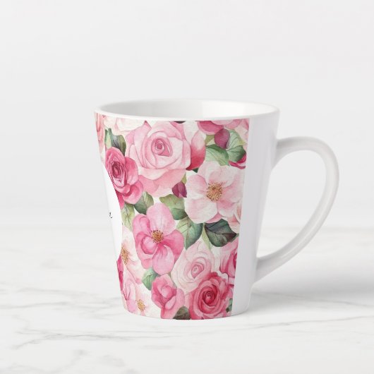 Romantische Rozen Bloemen Latte Mok (Rechts)