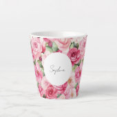 Romantische Rozen Bloemen Latte Mok (Voorkant)