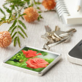 Romantische Rozen bloemen Sleutelhanger (Zijkant)