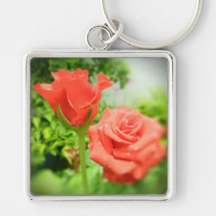 Romantische Rozen bloemen Sleutelhanger