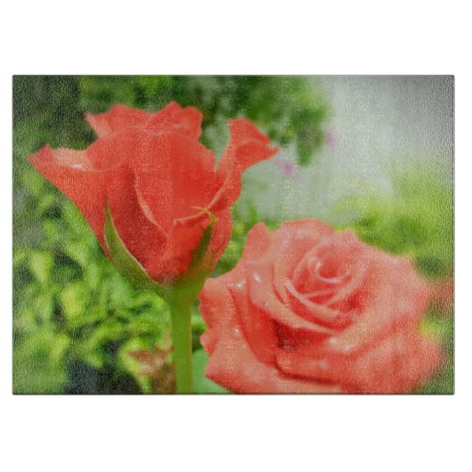 Romantische Rozen bloemen Snijplank (Voorkant)
