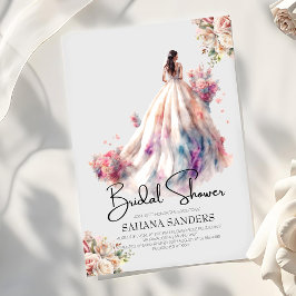 Romantische Rozen Bloemen Trouwjurk Vrijgezellenfe Kaart