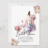 Romantische Rozen Bloemen Trouwjurk Vrijgezellenfe Kaart (Voorkant)