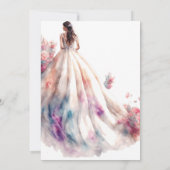 Romantische Rozen Bloemen Trouwjurk Vrijgezellenfe Kaart (Achterkant)