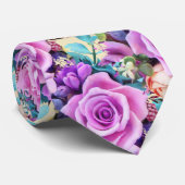 Romantische rozen bloemen tuin stropdas (Opgerold)
