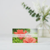 Romantische Rozen bloemen Visitekaartje (Staand voorkant)
