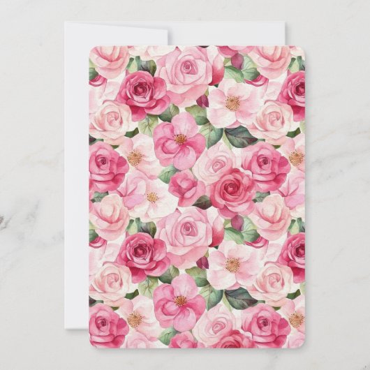 Romantische Rozen Bloemen Vrijgezellenfeest Kaart (Achterkant)