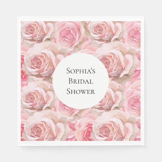 Romantische Rozen Bloemen Vrijgezellenfeest Servet (Voorkant)