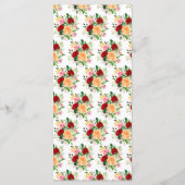 Romantische Rozen BloemenRomantisch Rode en Oranje Menu (Achterkant)