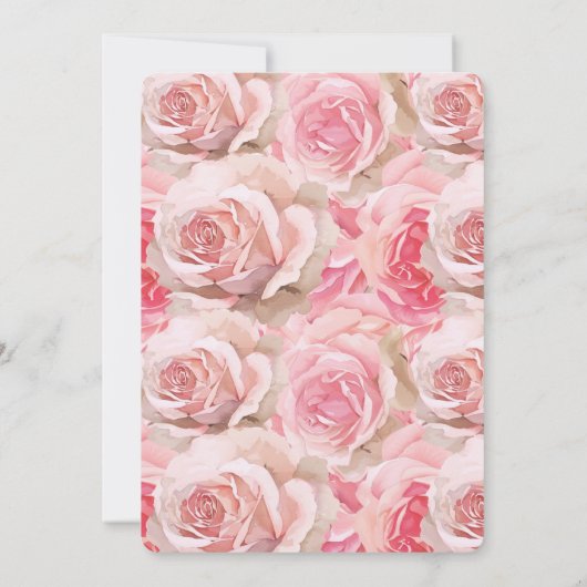 Romantische Rozen Bloemenverjaardag Kaart (Achterkant)