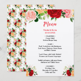 Romantische Rozen BloemRomantisch Rode en Oranje B Menu