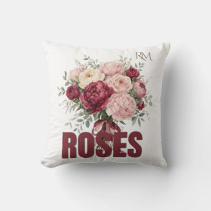 Romantische Rozen Bloemstuk Elegant Bloem Ontwerp Kussen