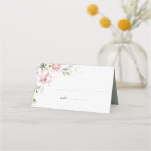 Romantische Rozen | Blush Pink Weduwkaart Plaatskaartje (Voorkant)