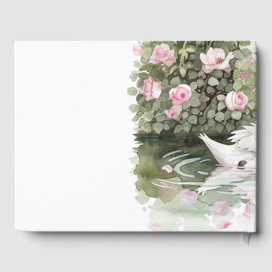 Romantische Rozen Boog Zwanenmeer Trouwen Gastenboek (Achterkant)