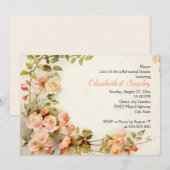 romantische rozen bruiloft repetitie diner kaart (Voorkant / Achterkant)