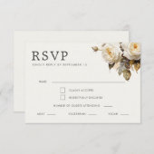 Romantische Rozen bruiloft RSVP Kaartje (Voorkant / Achterkant)