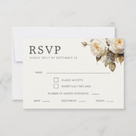 Romantische Rozen bruiloft RSVP Kaartje