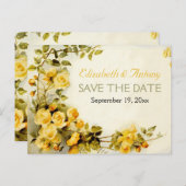romantische rozen bruiloft Save the Date Aankondigingskaart (Voorkant / Achterkant)