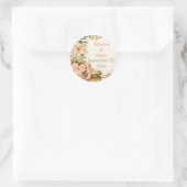  romantische rozen bruiloft Save the Date Ronde Sticker (Tas)