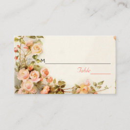  romantische rozen bruiloft zitplaats kaart plaatskaartje