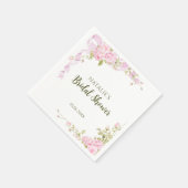 Romantische Rozen Chic Bloemige Bruiloftsdouche Servet (Hoek)