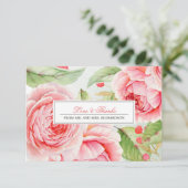 Romantische Rozen Dank u bruiloft Kaart (Staand voorkant)