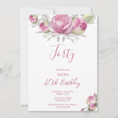 Romantische Rozen Decoratie Verjaardagsfeest Kaart (Voorkant)