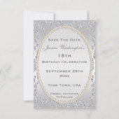 Romantische Rozen & Diamanten 18e Save The Date (Achterkant)
