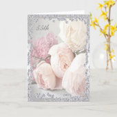 Romantische Rozen & Diamanten 55e Verjaardag Kaart (Gele Bloem)