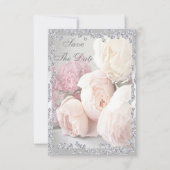 Romantische Rozen & diamanten 90e sparen de Datum Save The Date (Voorkant)