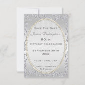 Romantische Rozen & diamanten 90e sparen de Datum Save The Date (Achterkant)