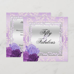 Romantische Rozen, Diamonds & Damask Fabulous 50 Kaart