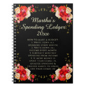 Romantische Rozen die Ledger Begroting Beginnend Notitieboek (Voorkant)