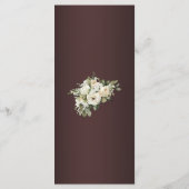 Romantische Rozen Donker Bourgondische bruiloft Menu (Achterkant)