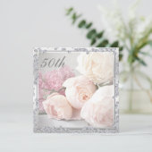 Romantische Rozen en diamanten 50e verjaardag Kaart (Staand voorkant)