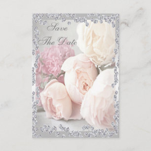 Romantische Rozen en diamanten 60e sparen de Datum Save The Date