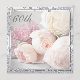 Romantische Rozen en diamanten 60e verjaardag Kaart
