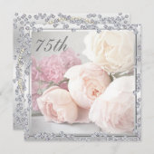Romantische Rozen en diamanten 75e verjaardag Kaart (Voorkant / Achterkant)
