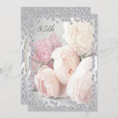 Romantische Rozen en diamanten 85e verjaardag Kaart (Voorkant / Achterkant)