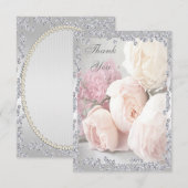 Romantische Rozen en diamanten bedankt (Voorkant / Achterkant)