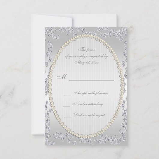 Romantische Rozen en diamanten Rsvp (Achterkant)