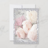 Romantische Rozen en diamanten Rsvp Kaartje (Voorkant)