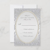 Romantische Rozen en diamanten Rsvp Kaartje (Achterkant)