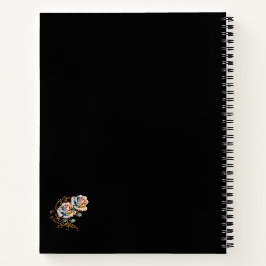 Romantische rozen en draden met bewerkbare naam notitieboek (Achterkant)
