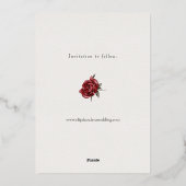 Romantische Rozen en Eucalyptus Sla de datum op Folie Uitnodiging (Achterkant)